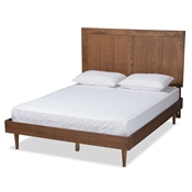 Baxton Studio Patwin Modern and Contemporary Transitional Ash Walnut Finished Wood Queen Size Headboard